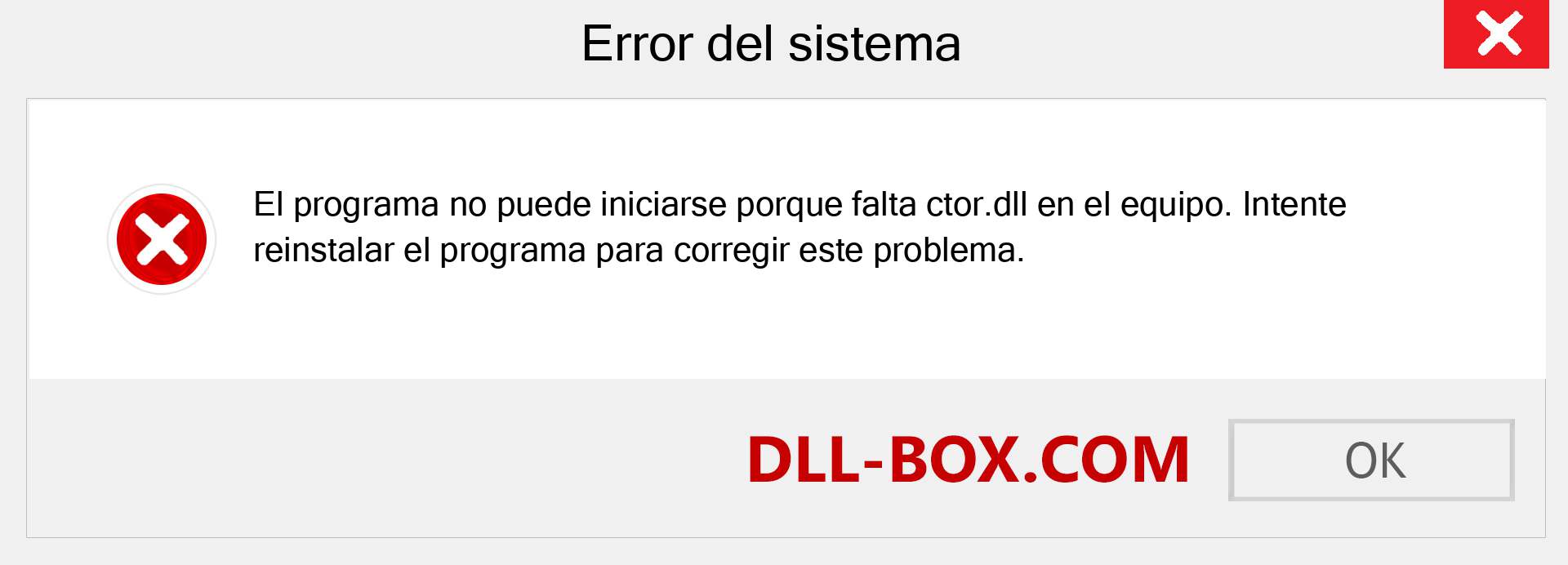 ¿Falta el archivo ctor.dll ?. Descargar para Windows 7, 8, 10 - Corregir ctor dll Missing Error en Windows, fotos, imágenes